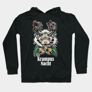 Krampus Ferret - Krampus Nacht - White Outlined Version Hoodie